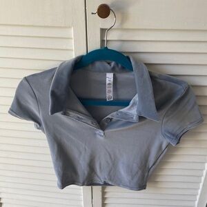 ALO Yoga Kids Light Blue Polo Shirt